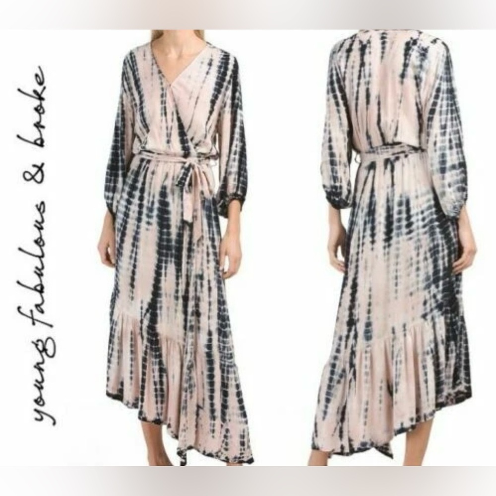 NWT Young Fabulous & Broke Asymmetrical Tie Dye Dress